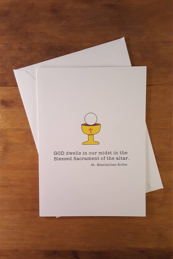 Dieu Demeure Carte De Premiere Communion Saint Citations Etsy France