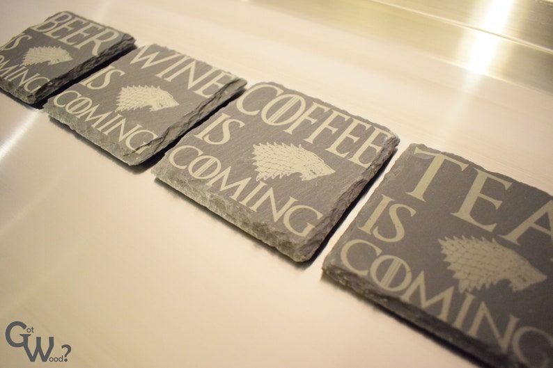 Choose from 8 designs Game of Thrones Inspired Engraved Slate Coasters