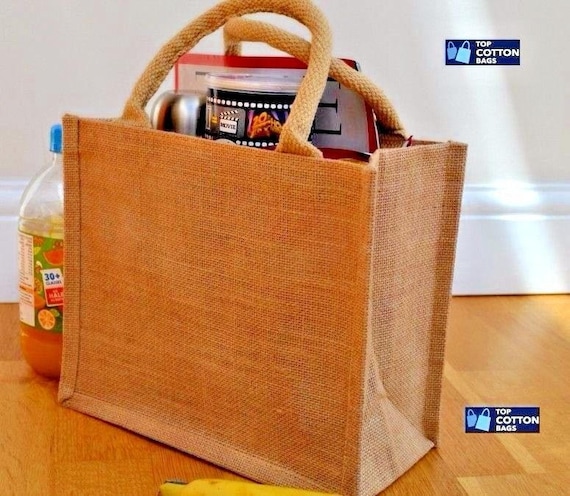 Jute Bag Small Shopper Gift Lunch Bags Plain Hessian Promo
