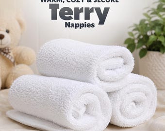 Soft Baby Terry Towelling Nappies | 100% Pure Cotton Cloth Diapers