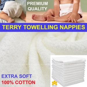 Baby Nappies Premium Quality Terry Towelling 100% Cotton Nappies Reusable Wipe – Free Delivery
