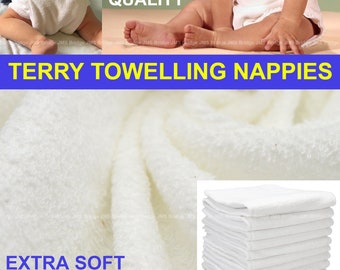 Baby Nappies Premium Quality Terry Towelling 100% Cotton Nappies Reusable Wipe – Free Delivery