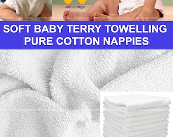 Baby Nappies Premium Quality Terry Towelling 100% Cotton Nappies Reusable Wipe – Free Delivery