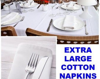 Pack of 6 – Napkins Cotton White Hemmed Table Linen Dinner Cloth ideal for kitchen, home, Hotel Restaurants, Bar & Wedding – Free Delivery