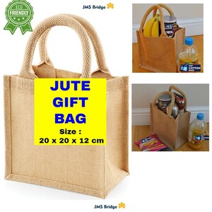 Jute Hessian Tote Bag, Shopping Lunch Bag, Craft Printers (Pack of 5)