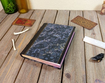 Handmade leather bound journal with blank pages, Dark art notebook for witches, Book of Shadows