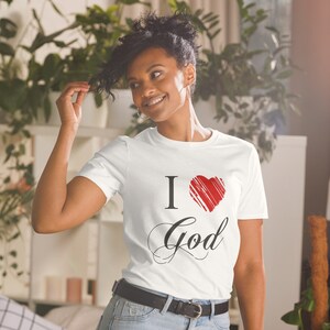 I Heart God Short-Sleeve Women's T-Shirt, I Love God Ladies' Tee