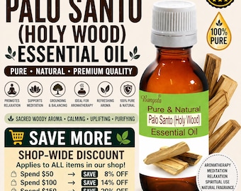 Palo Santo Essential Oil Pure Natural Holy Wood Aromatherapy Meditation Relaxation Diffuser Use