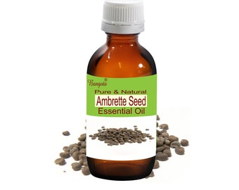 Ambrette Seed Pure & Natural Essential Oil Abelmoschus moschatus by Bangota (5ml to 100ml Glass Bottle and 250ml to 1000ml Aluminium Bottle)