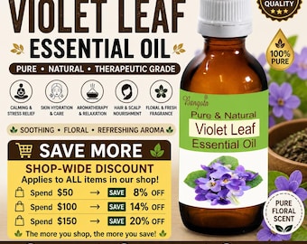 Essentiële olie van viooltjesblad Natuurlijk bloemen Kalmerend Aromatherapie Huidverzorging Hydraterende haarverzorging Pure
