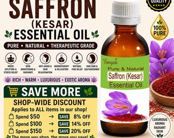 Saffraan Kesar etherische olie Puur natuurlijke aromatherapie Huidverhelderende massageolie