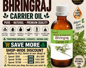 Bhringraj Oil Pure Natural Eclipta Alba Herbal Hair Scalp Massage Personal Care Botanical Oil