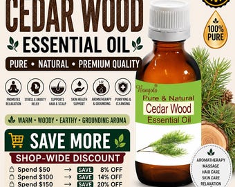 Cedar Wood Essential Oil Pure Natural Cedrus Deodara Aromatherapy Massage Hair Care Relaxation