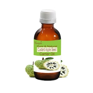 Custard Apple Seed Pure & Natural Carrier Oil Annona squamosa by Bangota (5ml to 100ml Glass Bottle and 250ml to 1000ml Aluminium Bottle)