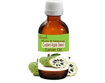 Custard Apple Seed Pure & Natural Carrier Oil Annona squamosa by Bangota (5ml to 100ml Glass Bottle and 250ml to 1000ml Aluminium Bottle)