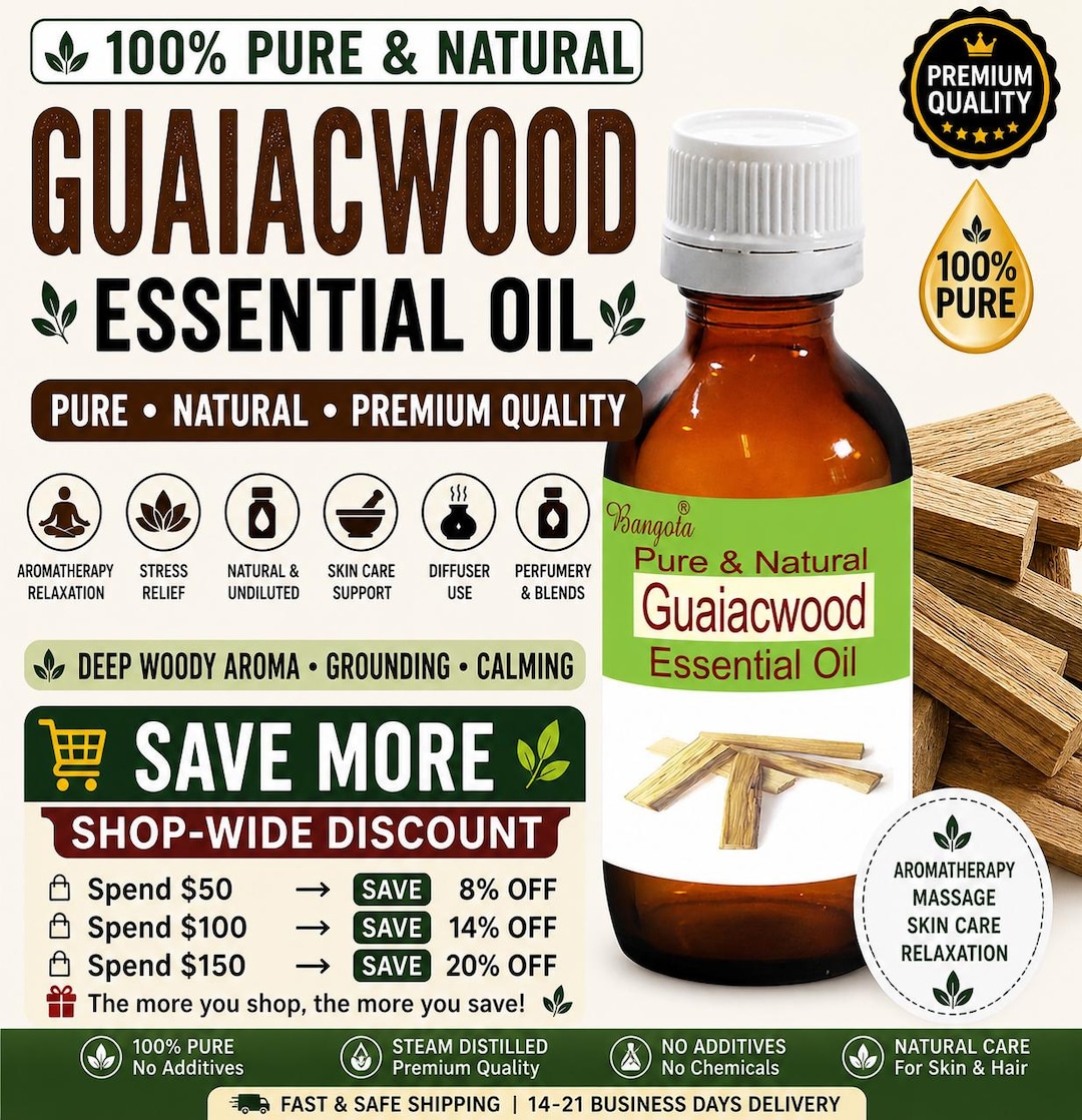 Guaiacwood Essential Oil Pure Natural Woody Aroma Aromatherapy Massage ...