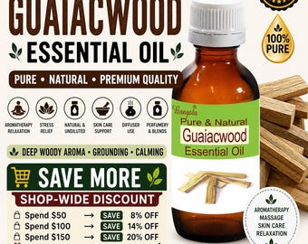 Guaiacwood eterisk olja ren naturlig träig arom aromaterapi massage parfym gör-det-själv hudvårdsanvändning