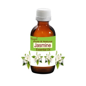 Jasmine Pure & Natural Essential Oil Jasminum grandiflorum by Bangota ( 5ml to 100ml Glass Bottle and 250ml to 1000ml Aluminium Bottle)