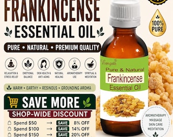 Bangota Frankincense Essential Oil Pure Natural Boswellia Carterii Aromatherapy Meditation Skin Care Relaxation Blend