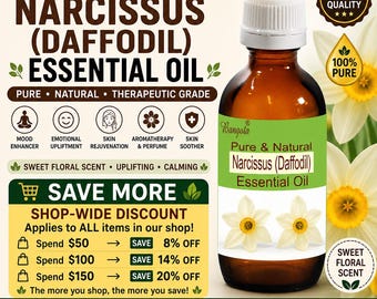 Narcissus (Daffodil) Essential Oil Natural Floral Perfume Skin Care Aromatherapy Relaxation Oil Pure