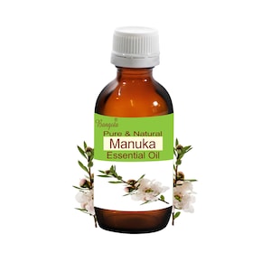 Manuka Pure & Natural Essential Oil Leptospermum scoparium by Bangota (5ml to 100ml Glass Bottle and 250ml to 1000ml Aluminium Bottle)