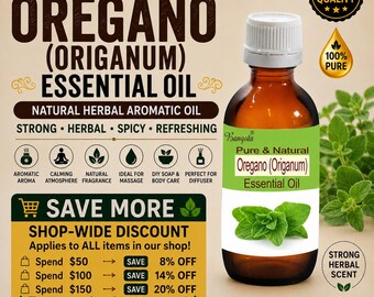 Oregano Essential Oil Pure Natural Origanum Vulgare Steam Distilled Aromatherapy Massage