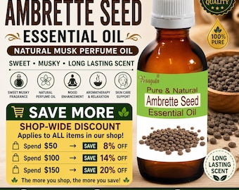 Ambrette Seed Oil Natural Musk Perfume Oil Sweet Musky Fragrance Aromatherapy Skin Care Pure