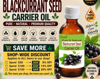 Blackcurrant Seed Oil Natural Ribes Nigrum Cold Pressed Carrier Oil Skin Hair Nail Care