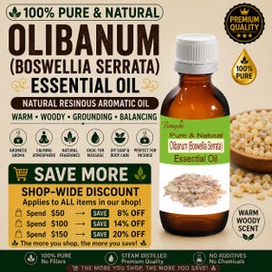 Aceite esencial de olíbano puro y natural de Boswellia serrata destilado al vapor para difusor de aromaterapia