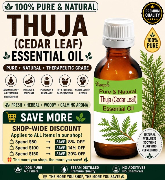 Thuja Essential Oil Cedar Leaf Pure Natural Aromatherapy Massage Perfume  Diffuser Herbal Oil - Etsy Hong Kong