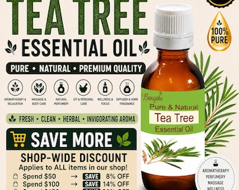 Olio essenziale di tea tree puro naturale Melaleuca Alternifolia Diffusore per aromaterapia Massaggio