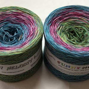 Funny 18 - Gradient Yarn - Crochet Yarn - Knitting Yarn - Wolltraum Yarn - Ombre Yarn - Yarn Threads - Teal Yarn - Magenta Yarn