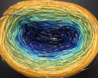 Peacock - Custom Color Yarn - Glitter Yarn -  Cotton Yarn - Acrylic Yarn - Ombré Yarn - Wolltraum Yarn - Fingering Yarn - Wolltraum - Yarn