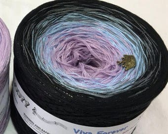 Viva Forever - Gradient Yarn - Cotton Acrylic Yarn - My Melodyy Wolltraum - Glitter Yarn - Gift - Ombre Yarn - Pastel and Black Yarn