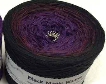 Black Magic Women - Ombre Yarn - Purple Cotton Yarn - Purple Acrylic Yarn - Black Cotton Yarn - Black Acrylic Yarn - Wolltraum Yarn - Yarn