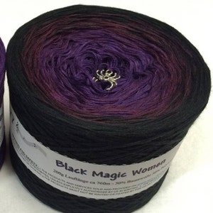 Black Magic Women - Ombre Yarn - Purple Cotton Yarn - Purple Acrylic Yarn - Black Cotton Yarn - Black Acrylic Yarn - Wolltraum Yarn - Yarn