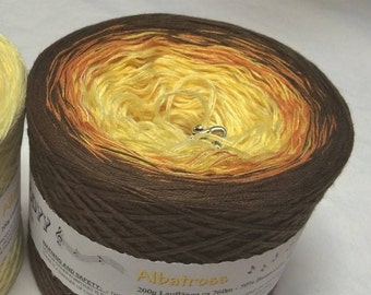 Albatross - Yellow Gradient Yarn - Yellow Cotton Yarn - Brown Cotton Yarn - Wolltraum Yarn - Yellow Acrylic Yarn - Brown Acrylic Yarn - Yarn