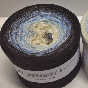 Maybe - 4 Ply - Blue Gradient Yarn - Crochet Yarn - Knitting Yarn - Melodyy by Wolltraum - Color Changing Yarn - Ombre - Gray - Cream