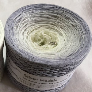 Silver Medals - Gray Gradient Yarn - Gray Crochet Yarn - Grey Knitting Yarn - Wolltraum Yarn - Ombré Yarn - Clothing Yarn - Shawl Yarn