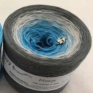 Always - Blue Crochet Yarn - Blue Knitting Yarn - Wolltraum Yarn - Blue Ombré Yarn - Gray Cotton Yarn - Gray Acrylic Yarn - Gray Ombre Yarn