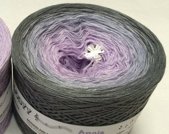 Angie - Purple Cotton Yarn - Purple Acrylic Yarn - Gray Cotton Yarn - Gray Acrylic Yarn - Wolltraum Yarn - Purple Gradient Yarn - Ombré Yarn