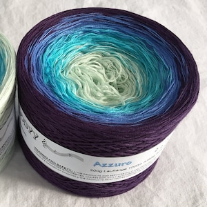 Azzuro - Pastel Yarn Blend - Blue Crochet Yarn - Blue Knitting Yarn - Wolltraum Yarn - Ombré Yarn - Blue Cotton Yarn - Blue Acrylic Yarn