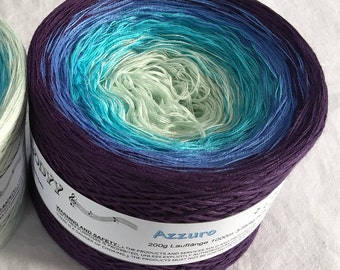 Azzuro - Pastel Yarn Blend - Blue Crochet Yarn - Blue Knitting Yarn - Wolltraum Yarn - Ombré Yarn - Blue Cotton Yarn - Blue Acrylic Yarn