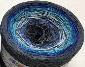 Madness Collection #16 - Blue Gradient Yarn - Wolltraum Yarn - Cotton Yarn - Acrylic Yarn - Gradient Yarn - Lace Weight Yarn - 3 Ply Yarn