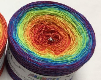 Rainbow Yarn - Wolltraum Madness 4 Collection - Gradient Yarn - Lace Weight Yarn - Unique Yarn - Cotton Yarn - Acrylic Yarn - Crazy Yarn