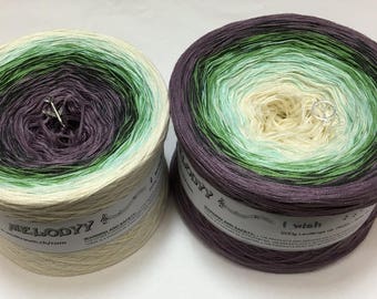 I Wish - Purple and Green Yarn - 4 Ply Yarn - Fingering Yarn - Gradient Yarn - Wolltraum Yarn - Crafty Gift - Yarn Gift - Ombre Yarn - Yarn