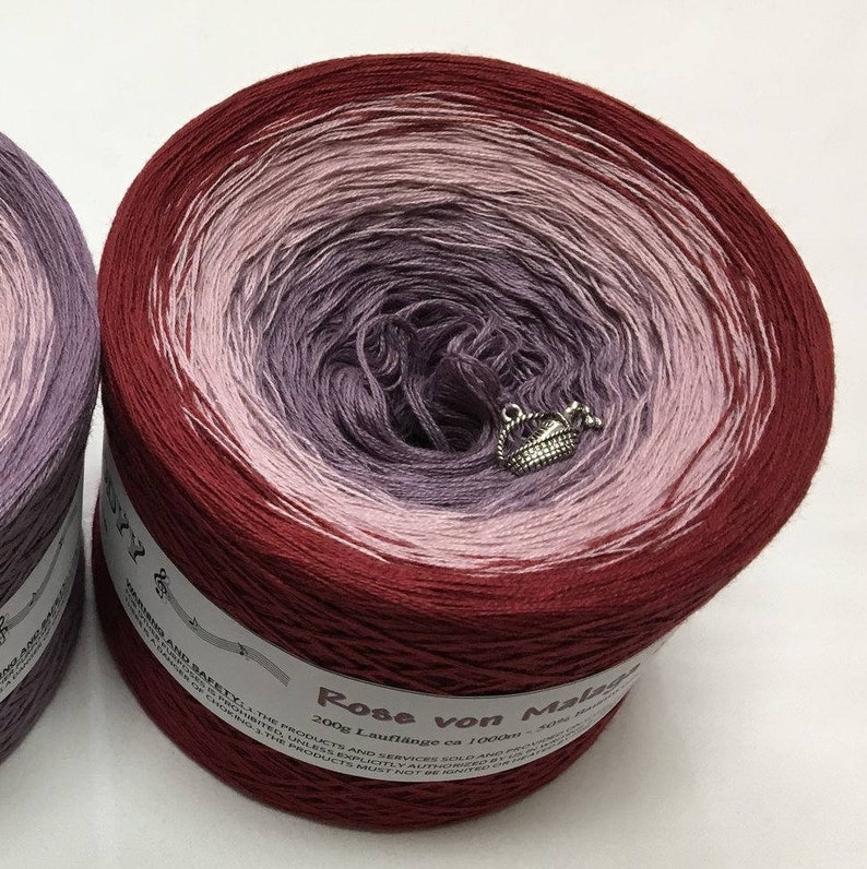 Rose Red and Purple Yarn Purple Acrylic Yarn Purple Gradient Yarn Cotton Blend Yarn Wolltraum Yarn Purple Ombre Yarn Yarn image 1