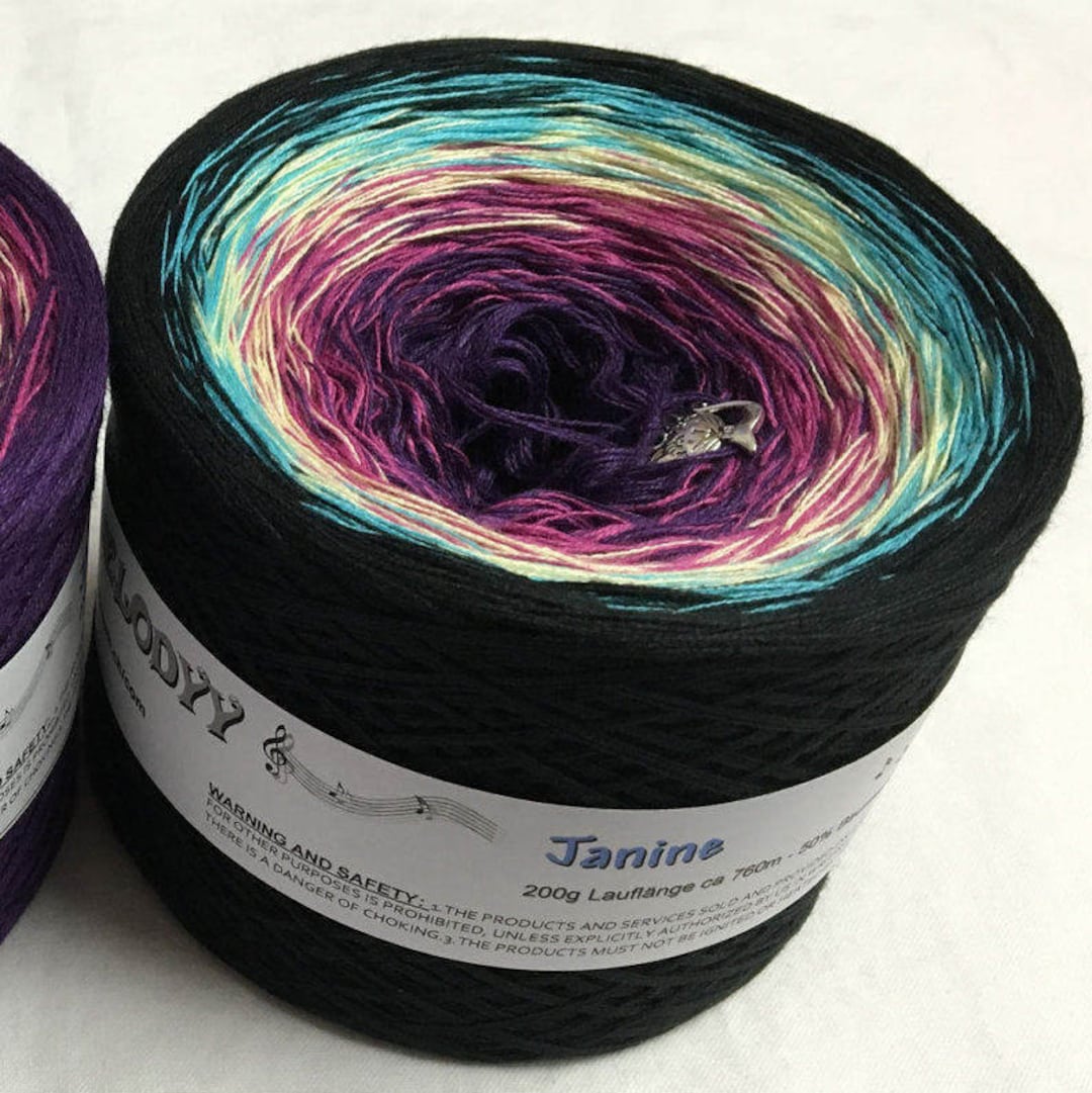 Janine Gradient Yarn Cotton Acrylic Blend Color Changing Yarn Ombre Yarn Purple Yarn Wolltraum