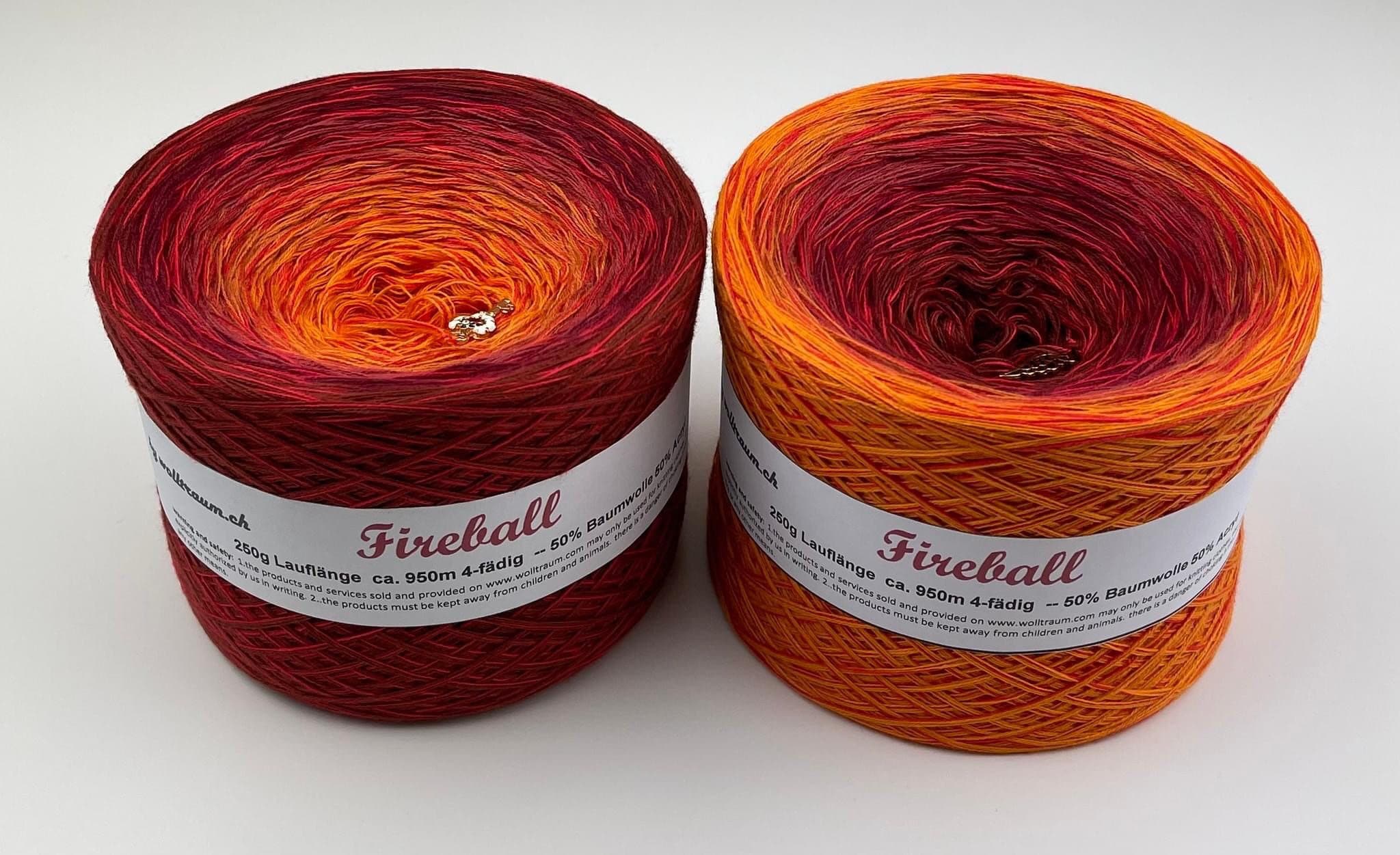 Fire Color Yarn Fireball - Ombre Yarn - Cotton Mix Yarn - Crochet Yarn - Wolltraum Yarn ...