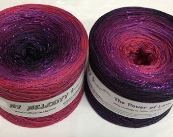 The Power of Love - Glitter Yarn - Fingering Yarn - Purple Yarn - Gradient Yarn - Wolltraum Yarn - Raspberry Yarn - Purple Glitter Yarn